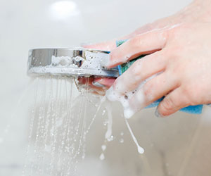 how to clean a shower head with bleach